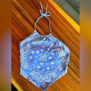 Forever 21 Blue bandana halter top